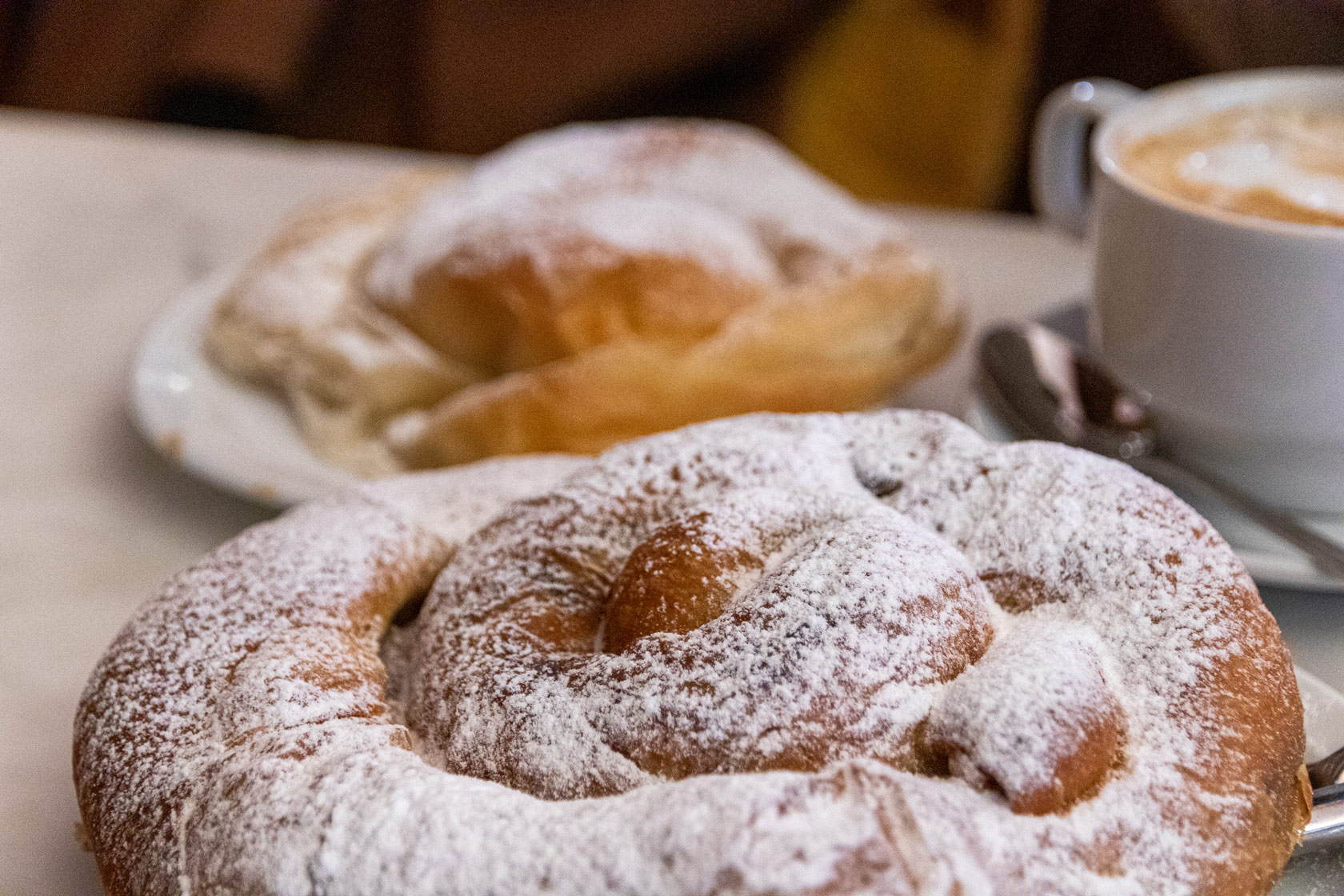 Palma de Mallorca, Spain. Two ensaimada, typical and traditional pastry product from the Balearic Islands