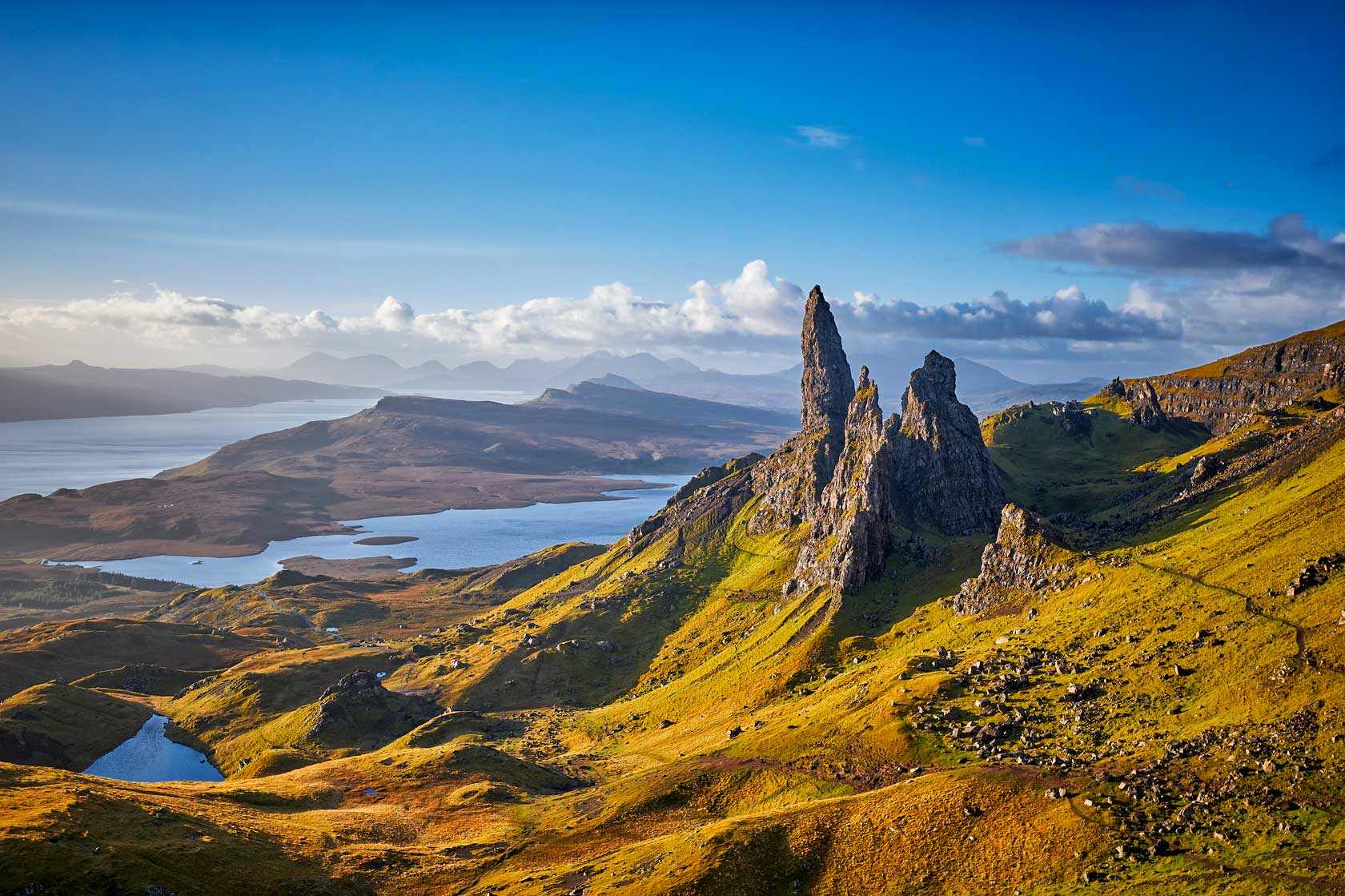 View over Old Man of Storr, Isle of Skye, Scotland