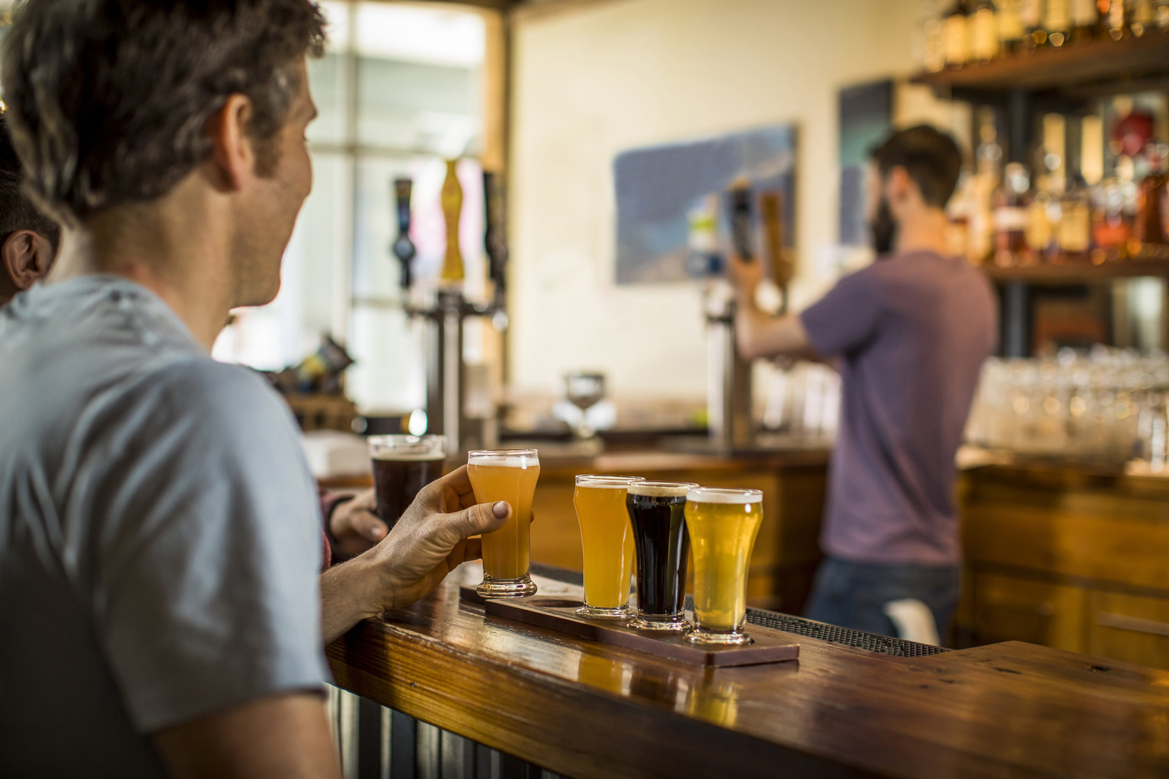 Man drinking Craft Beer