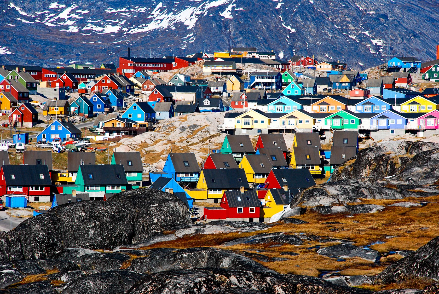 The colorful houses make the landscape of this little village unbelievable beautiful