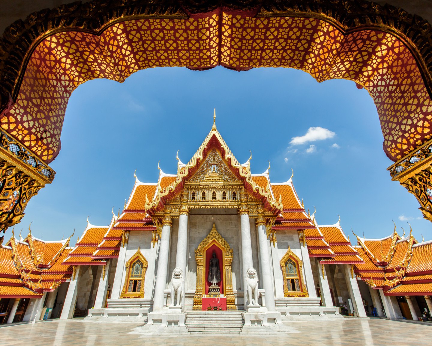 The gateway view of the Grand Palace in Bangkok, Thailand.