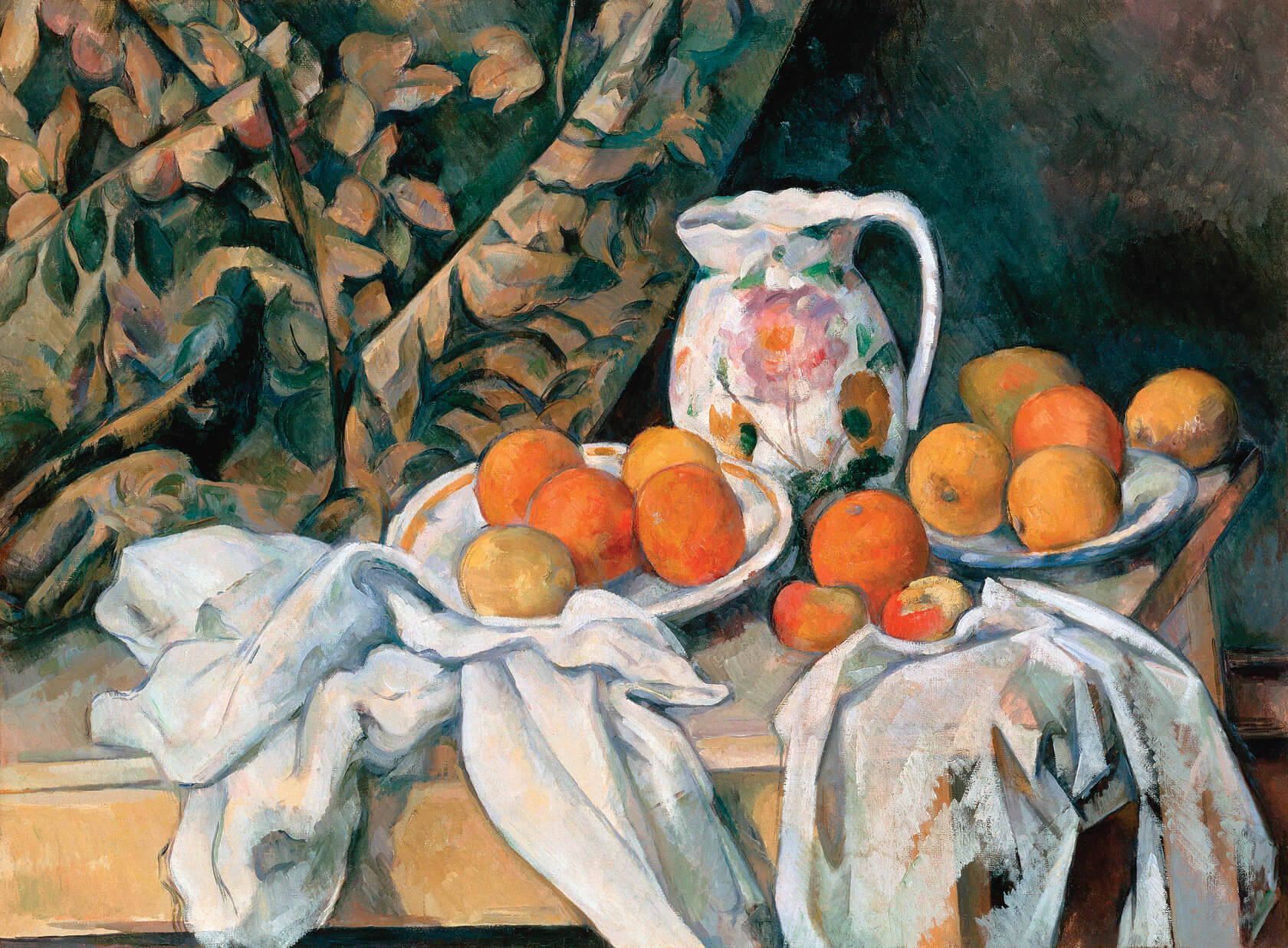 A painting of oranges on a desk from the Catherine the Great collection