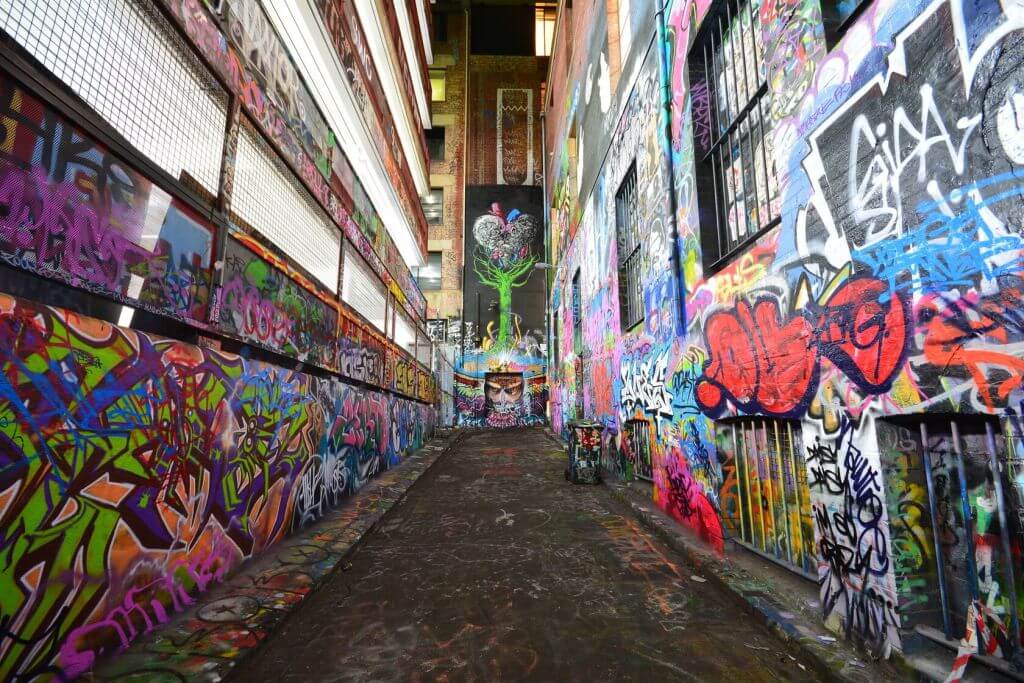 Graffiti artwork in Hosier Lane, Melbourne Australia